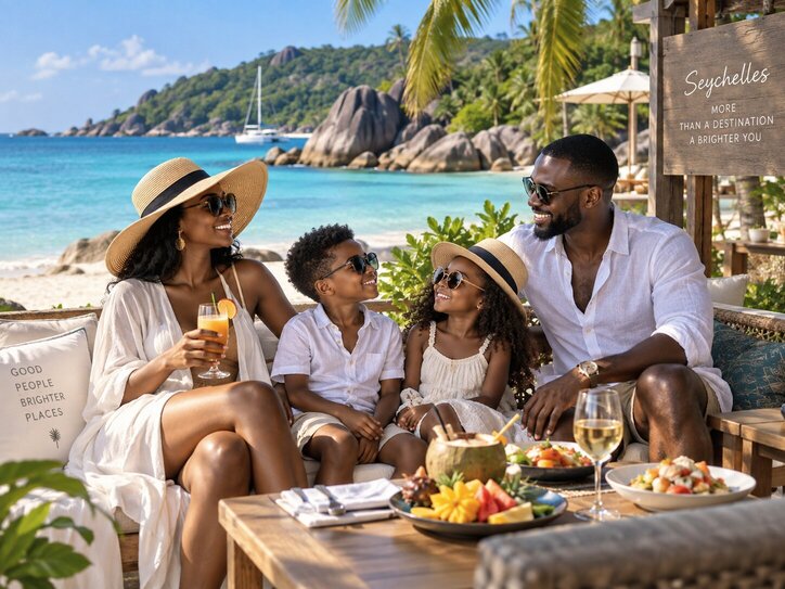 Guests arriving at a premium island resort